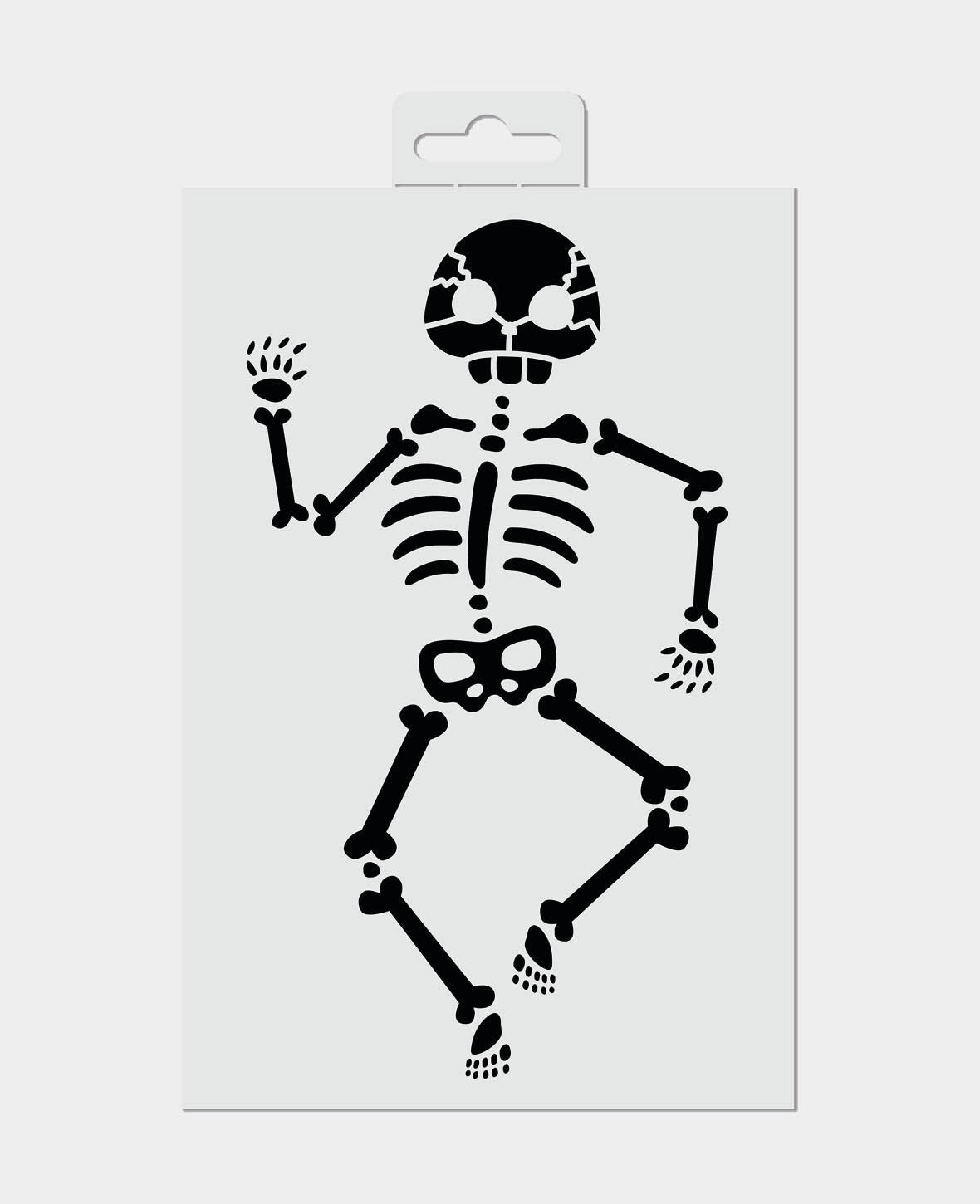 Pochoir squelette, 20 x 0.1 x 13 cm, blanc, 1 pièce.