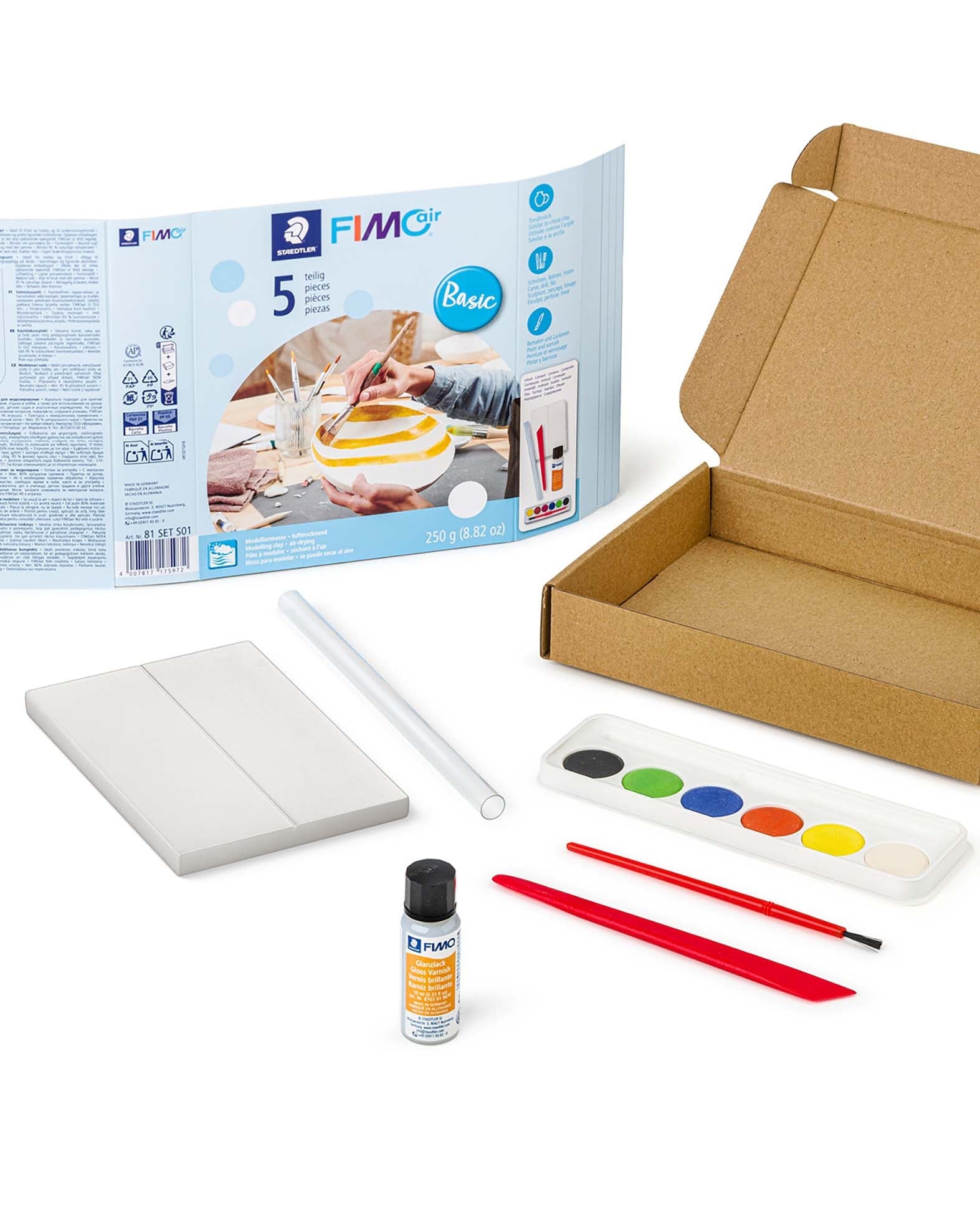 FIMO Air Set Basic, Modelliermasse, 5-teilig, 250g