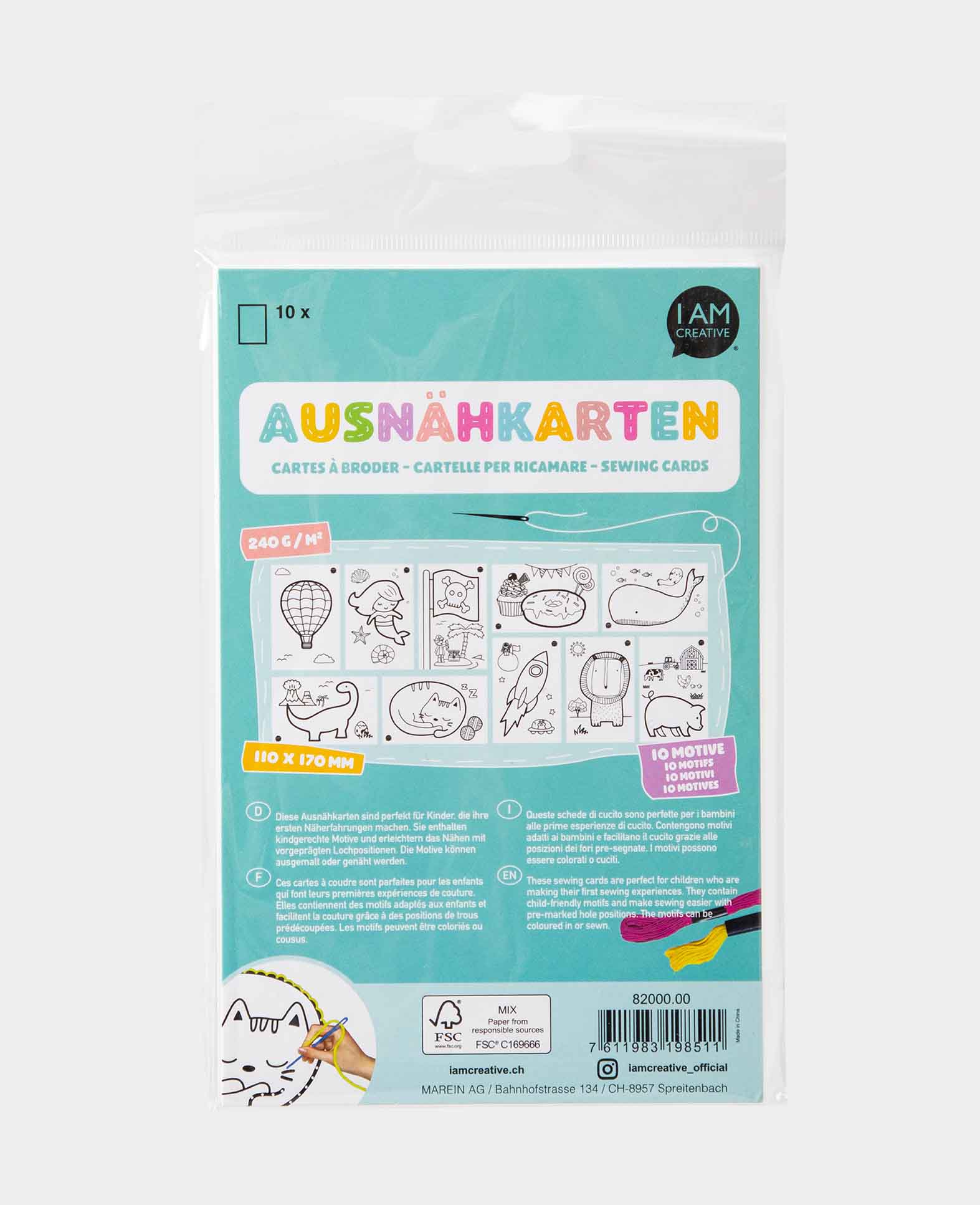 Ausnähkarten 11 x 17 cm, 10 Stk.