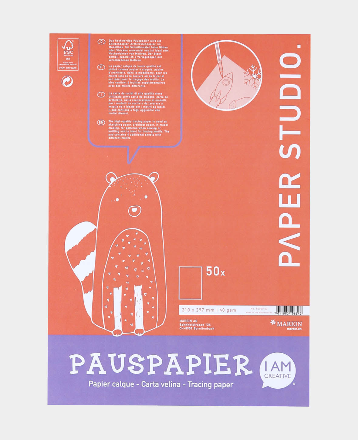 Pauspapier Block A4, 50 Blatt