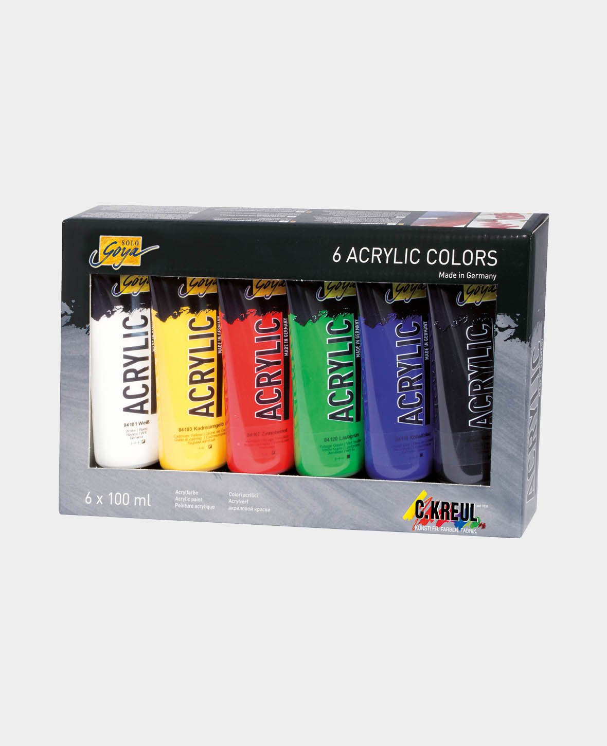 SOLO GOYA Acrylfarben Set, Weiss, 6 x 100 ml