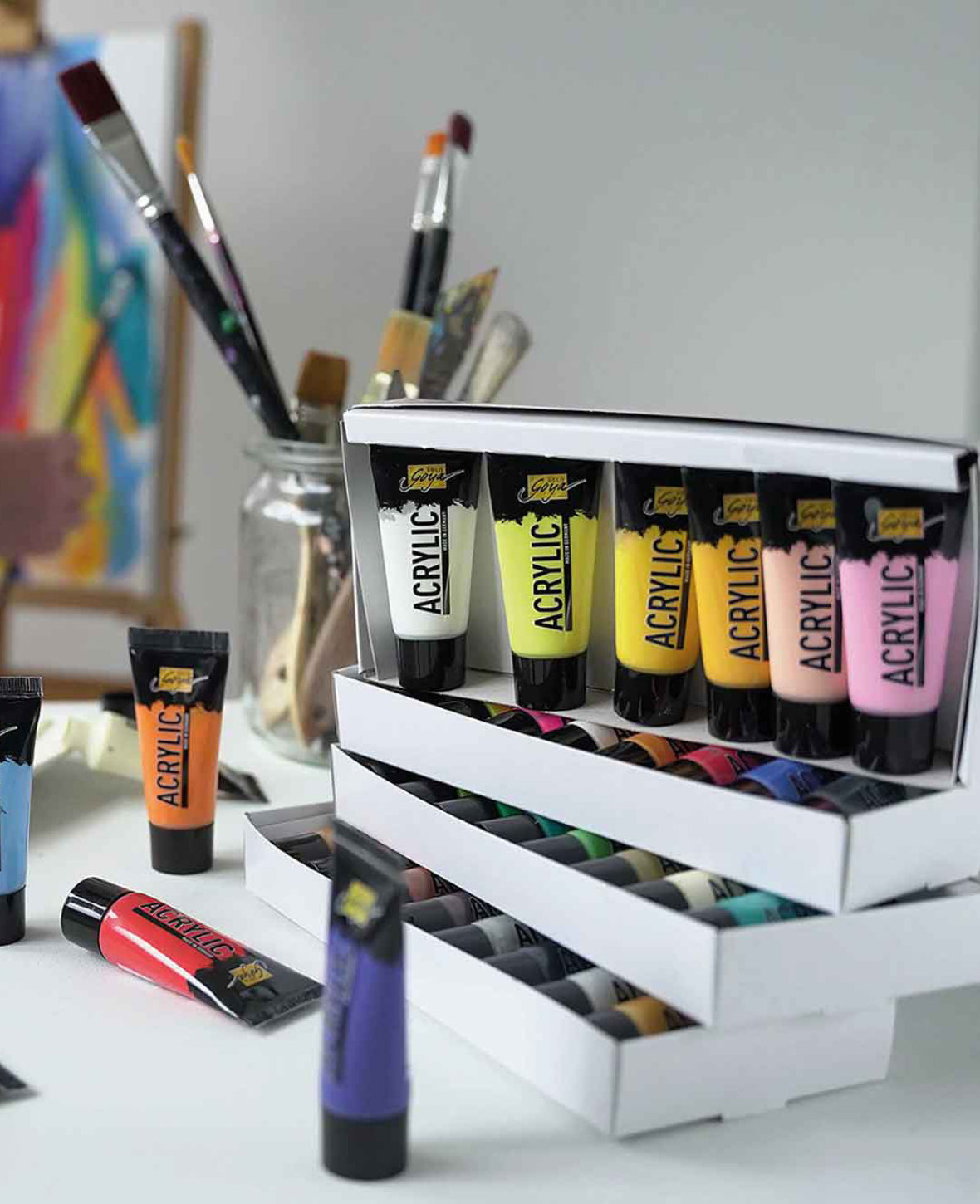 48-piece SOLO GOYA Acrylic Tubes set, 20 ml
