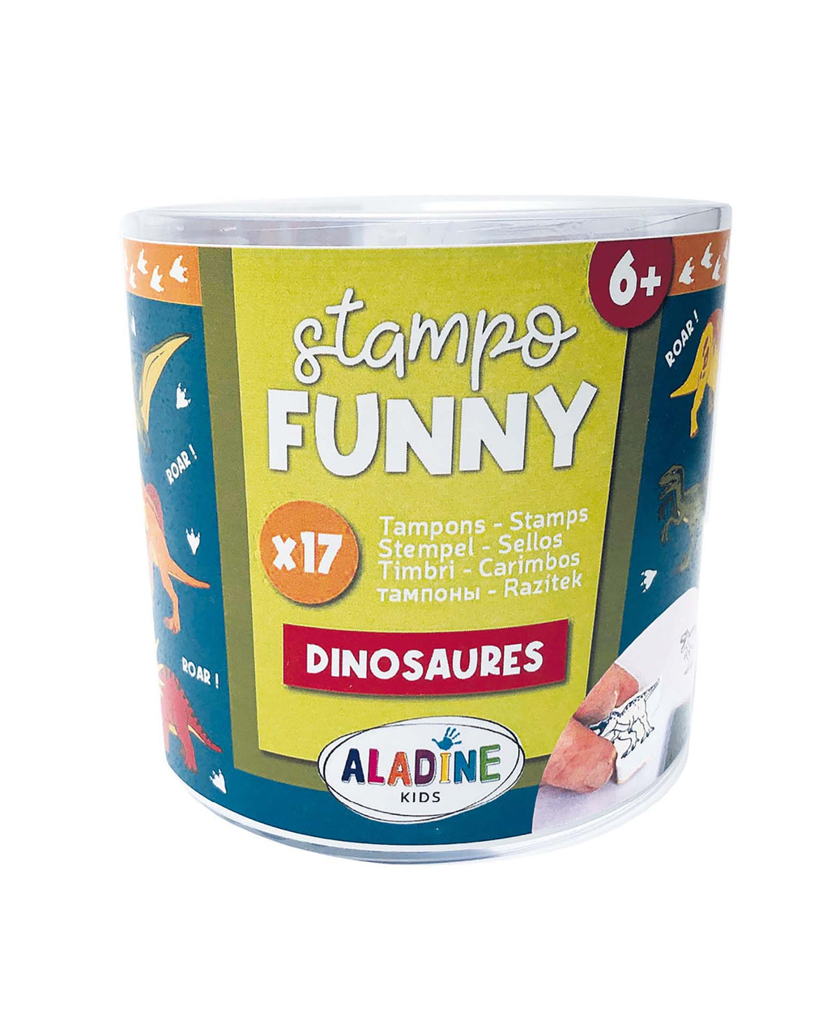 Stempelset Dinosaurier mit Stempelkissen, 17 tlg.