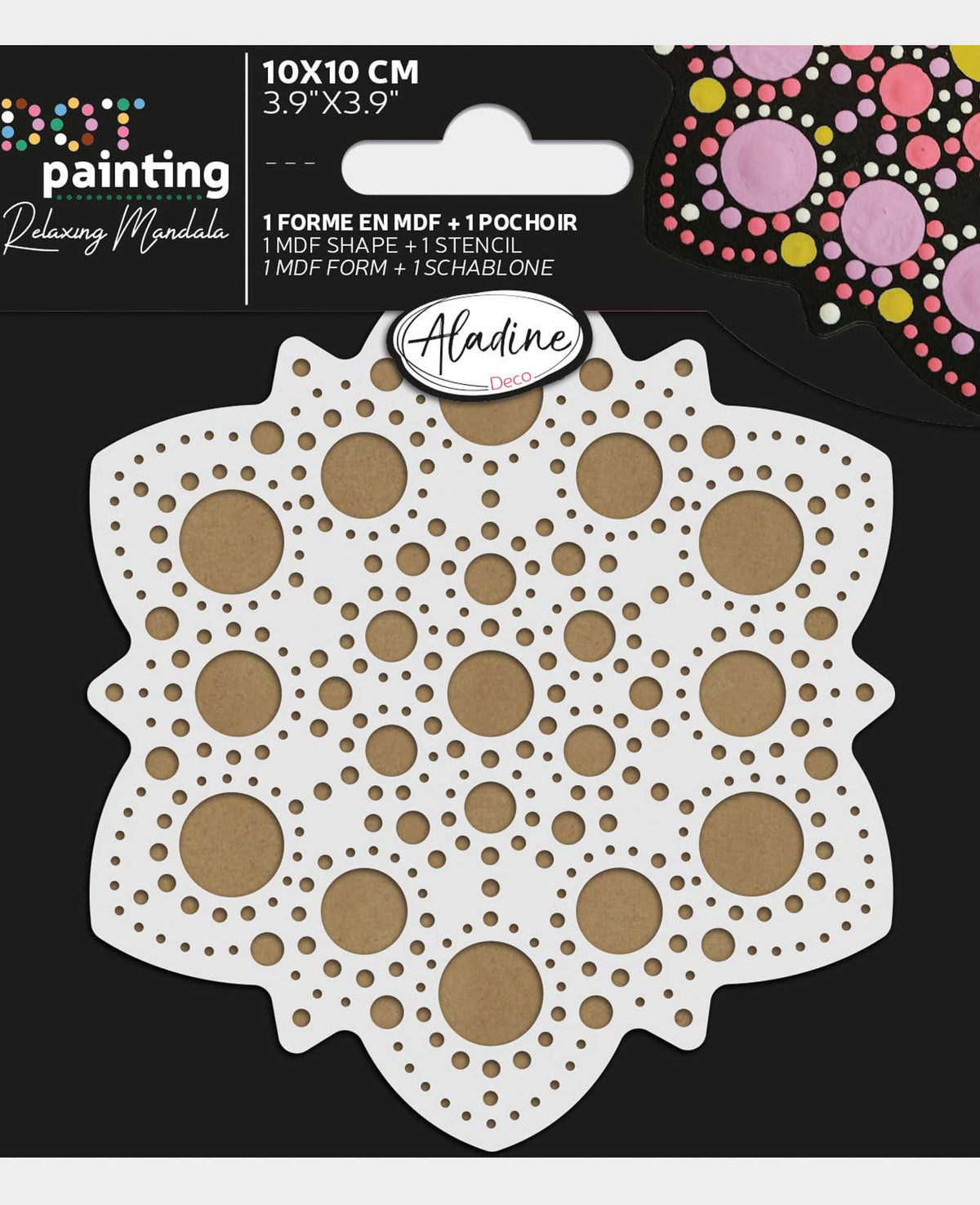 Dot painting MDF Form u.Schablone 10cm,4