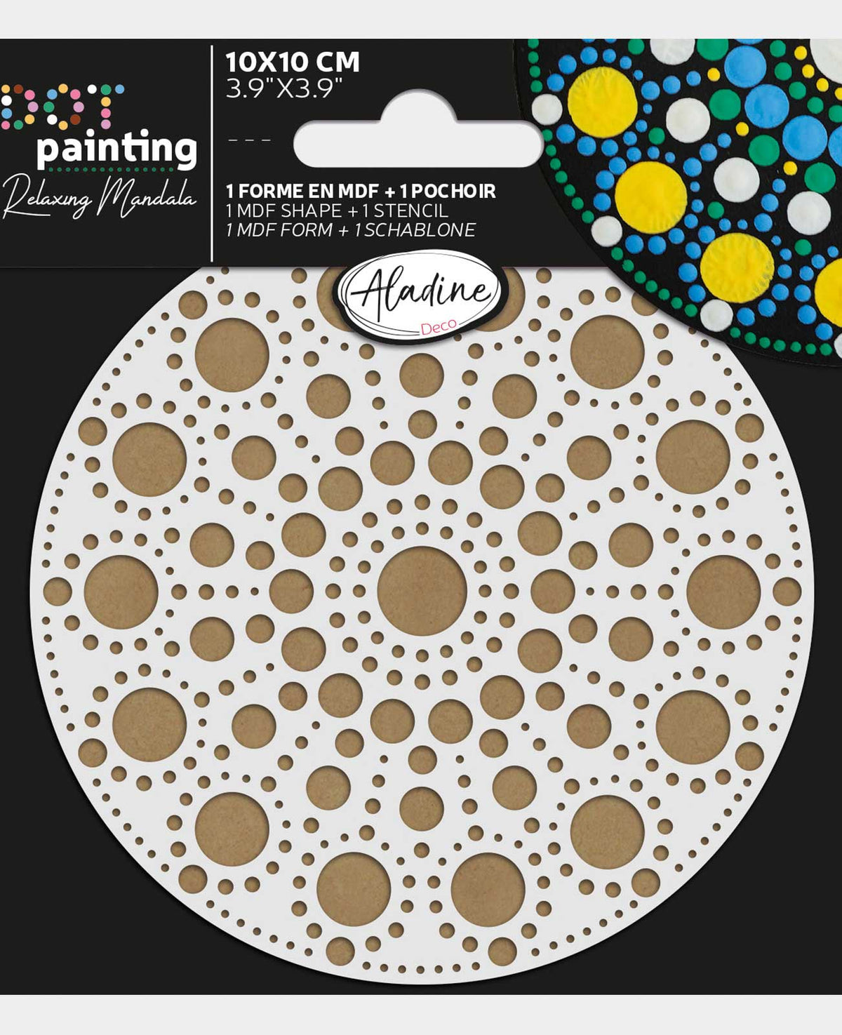 Dot painting MDF Form u.Schablone 10cm, 1