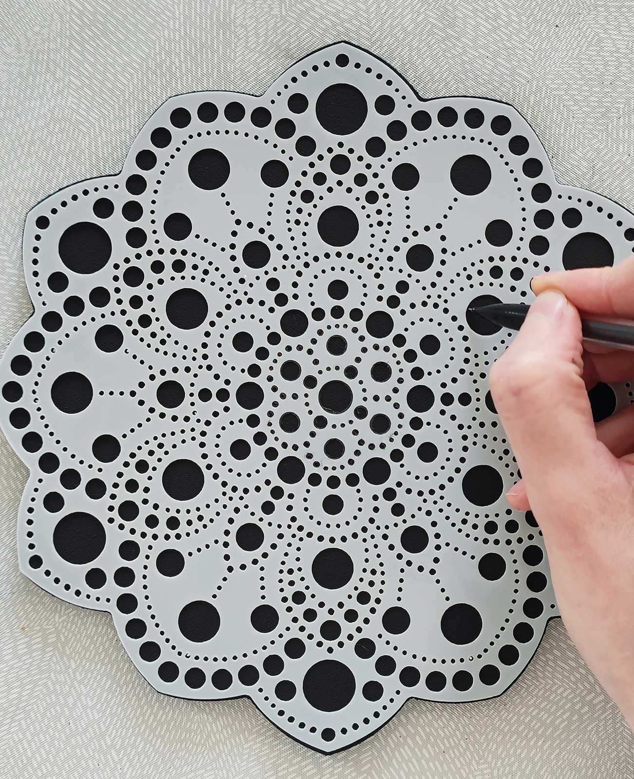 Dot painting MDF Form u.Schablone 20cm, 2