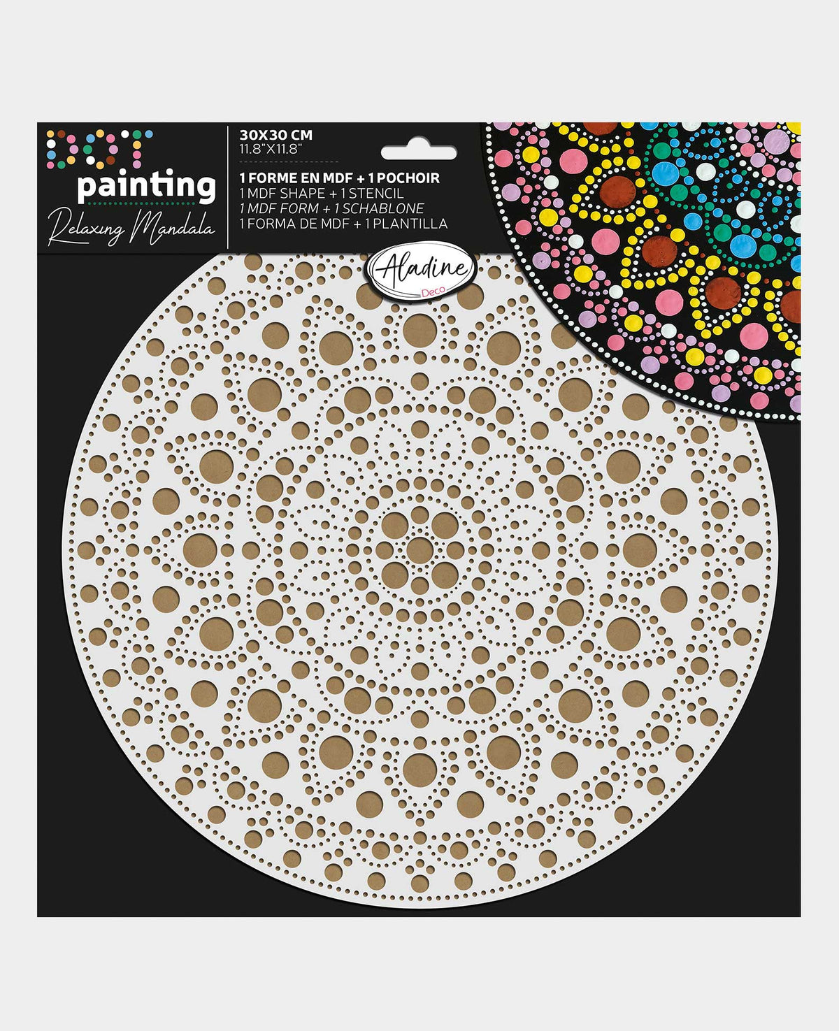 Dot painting MDF Form u.Schablone 30cm, 1