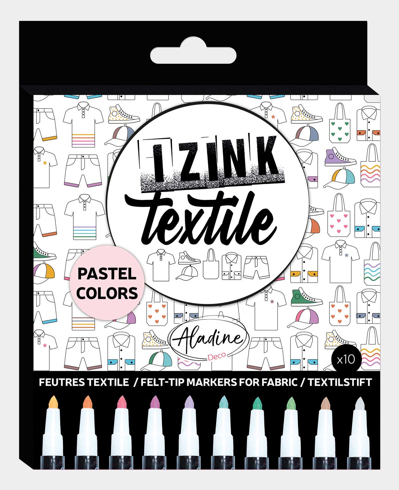 IZINK Textile Pens Pastel, 10 pcs.
