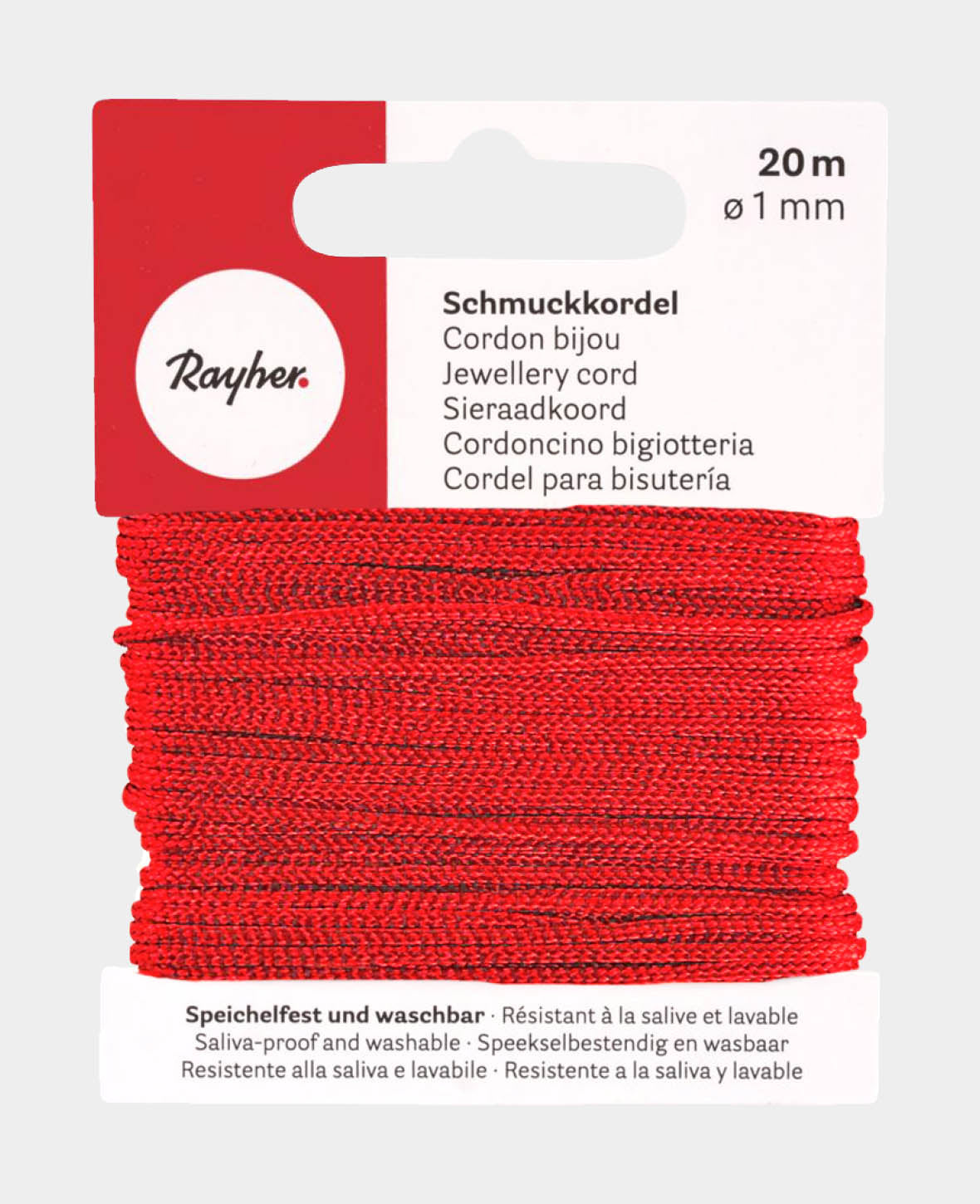 Schmuckkordel rot, ø 1 mm x 20 m