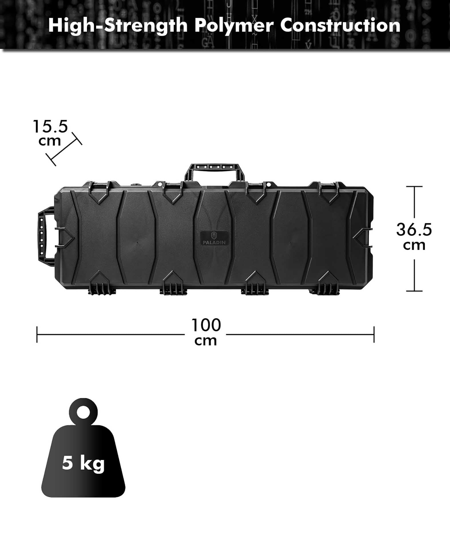 Paladin Rifle Case Waffenkoffer, schwarz, 100 x 36.6 x 15.5 cm