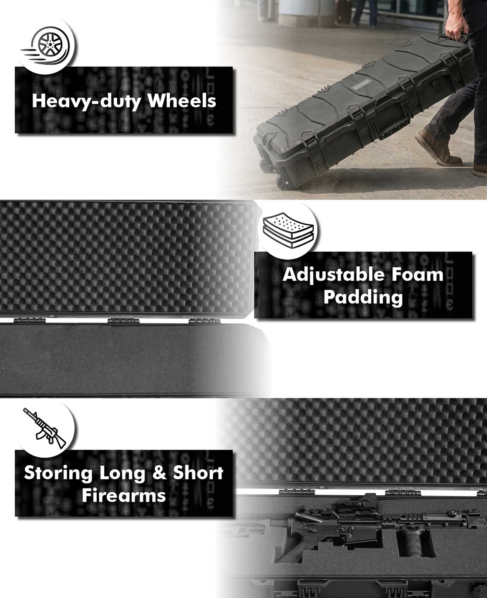 Paladin Rifle Case Waffenkoffer, schwarz, 100 x 36.6 x 15.5 cm