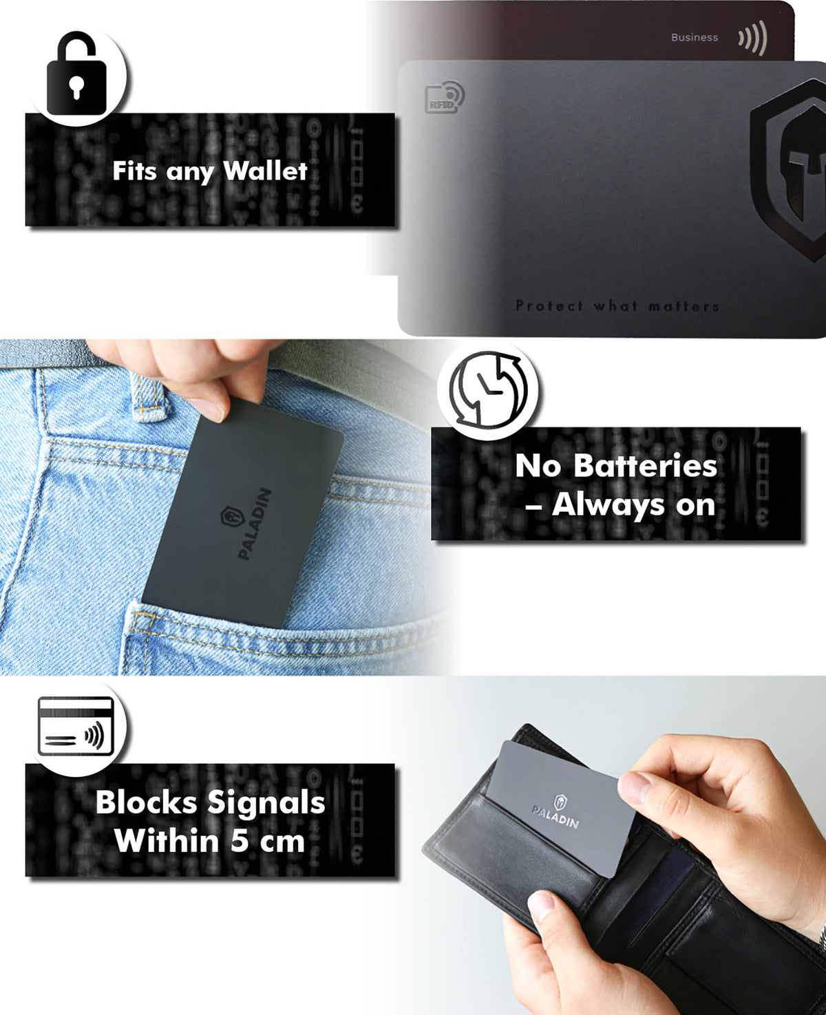Paladin NFC/RFID Blocker Card, Schutz vor Datendiebstahl