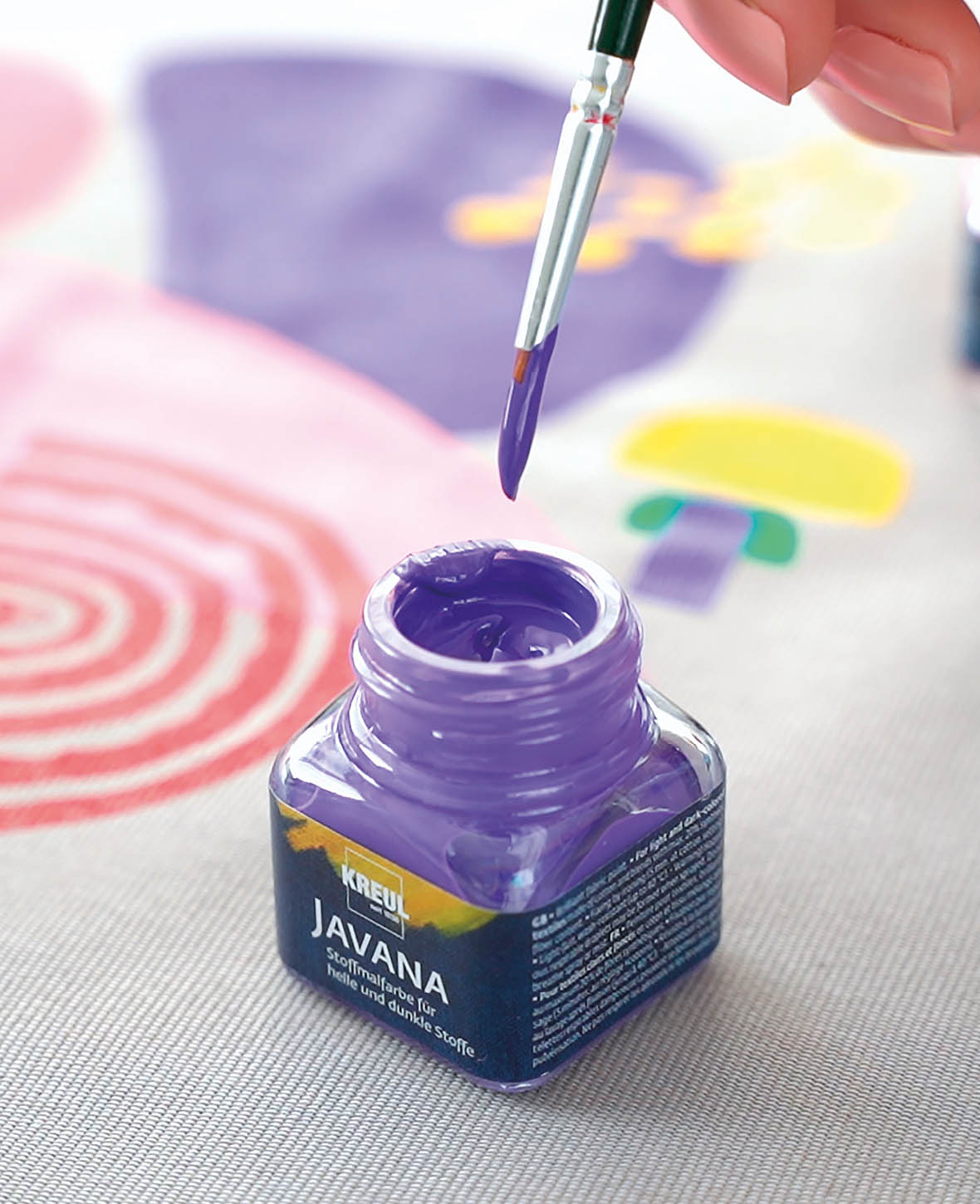 KREUL Javana Peintures textiles pour tissus clairs et foncés Set Color Living 6 x 20 ml