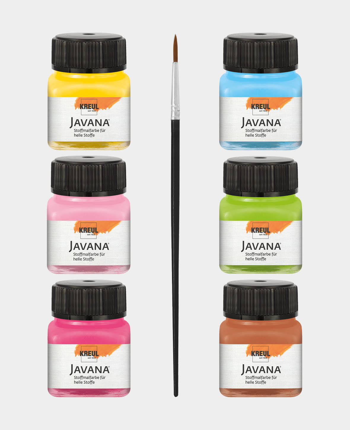 KREUL Javana Stoffmalfarben für helle Stoffe Set Trendfarben 6 x 20 ml