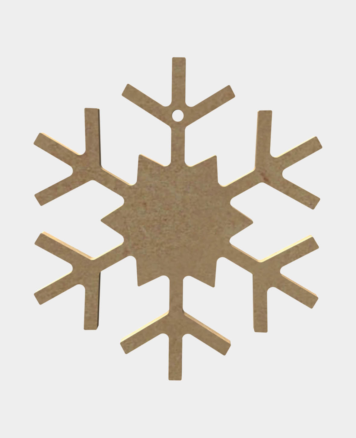 MDF-Deko Schneeflocke 2, 10 x 0.5 x 10 cm, Braun, 1 Stk.