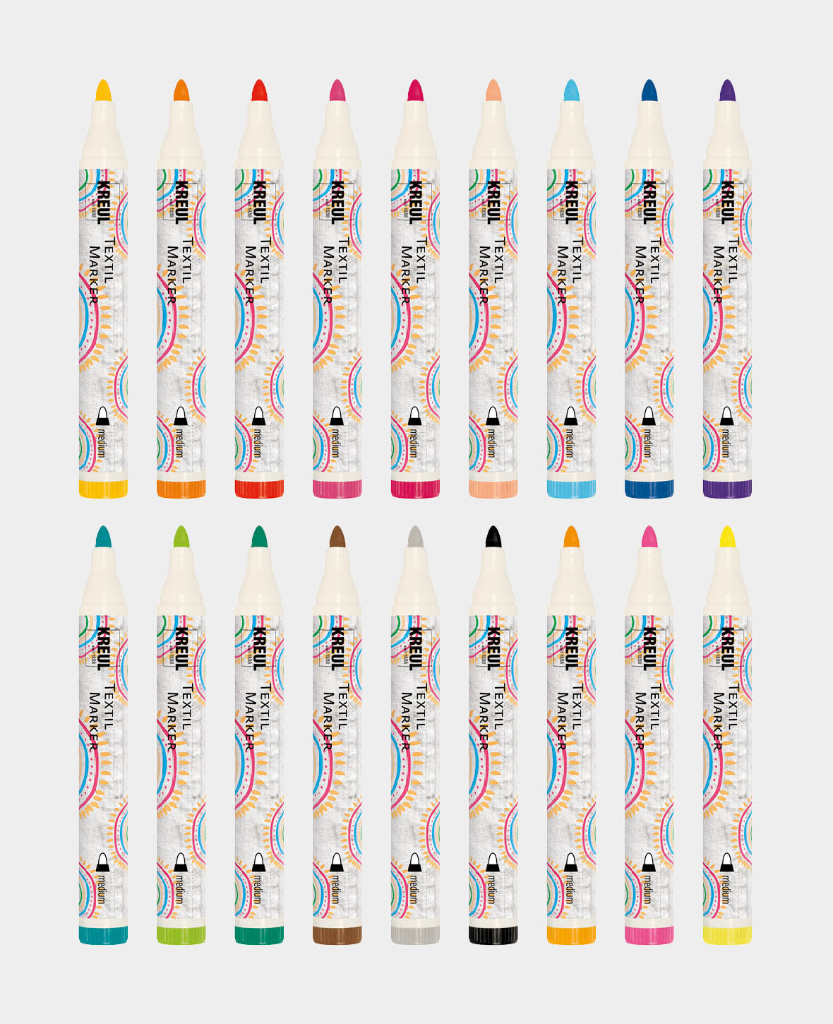 KREUL Javana texi mäx Sunny medium für helle Stoffe 18er Set