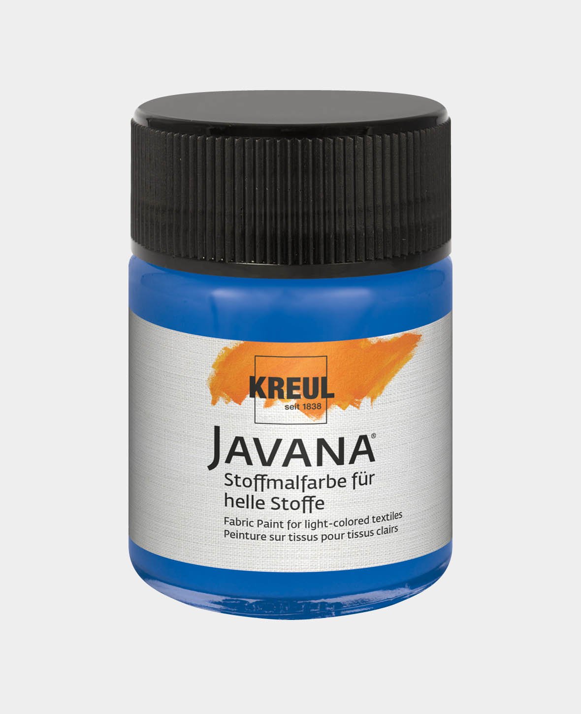 Peinture textile KREUL Javana pour tissus clairs Bleu roi 50 ml