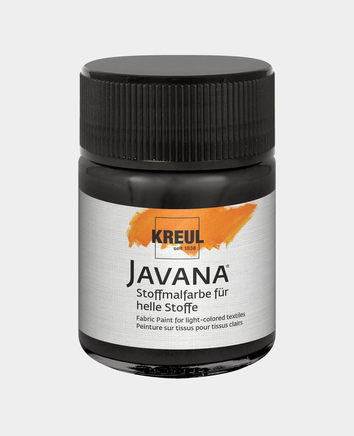 KREUL Javana Peinture textile pour tissus clairs Noir 50 ml