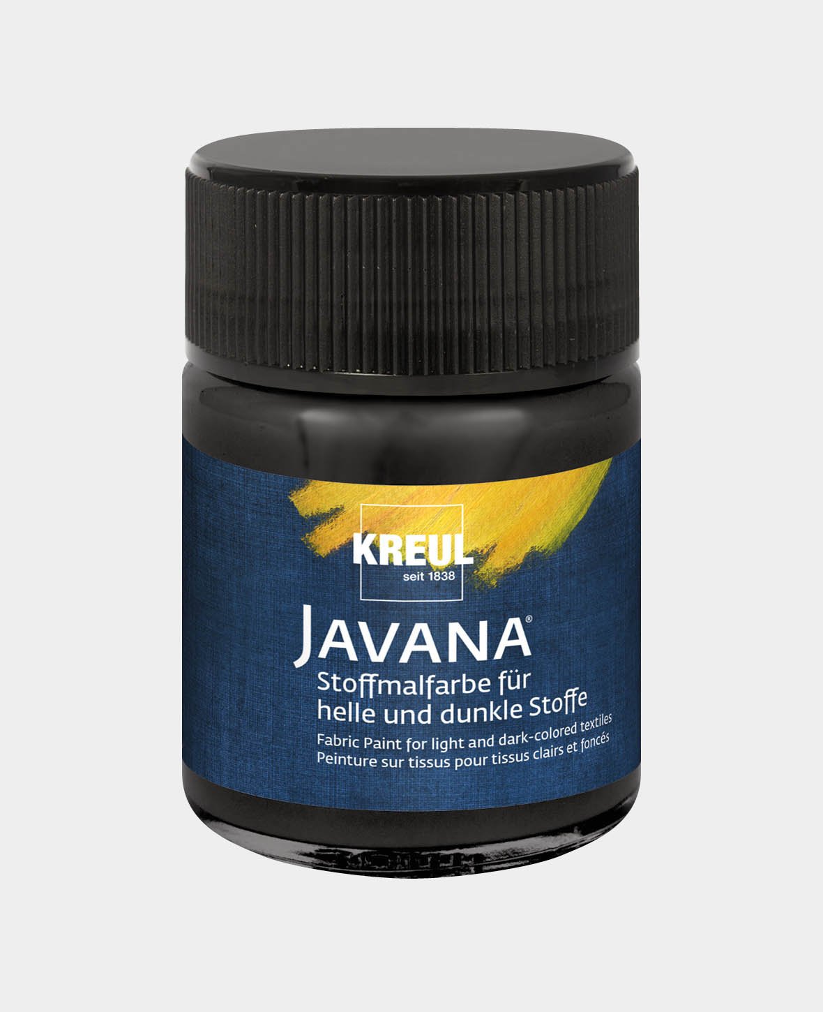 KREUL Javana Stoffmalfarbe für helle und dunkle Stoffe Schwarz 50 ml