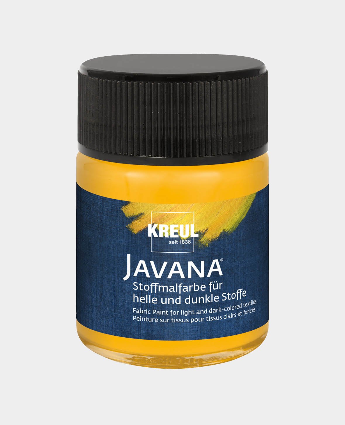 KREUL Javana Stoffmalfarbe für helle und dunkle Stoffe Goldgelb 50 ml