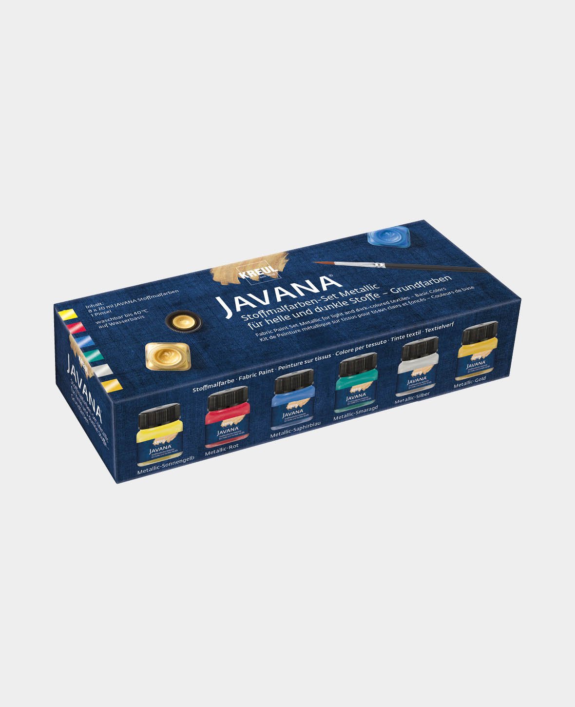 KREUL Javana Stoffmalfarben Metallic Grundfarben Set 6 x 20 ml