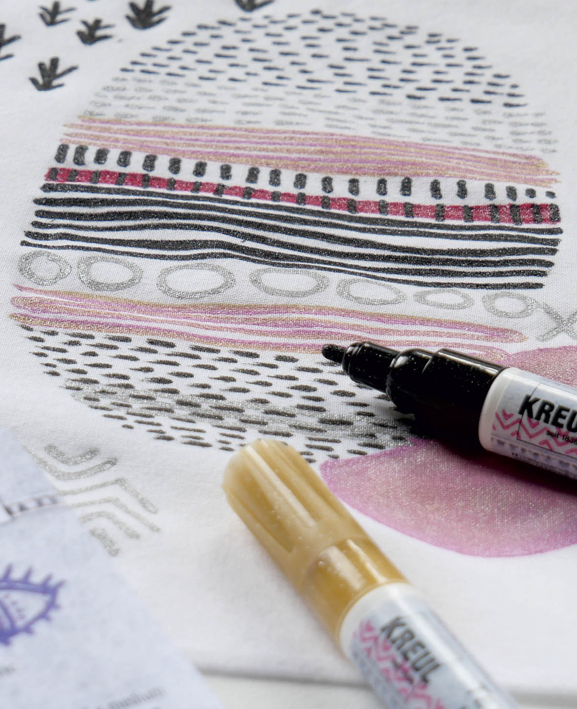 KREUL Textil Marker Glitter medium 5er Set