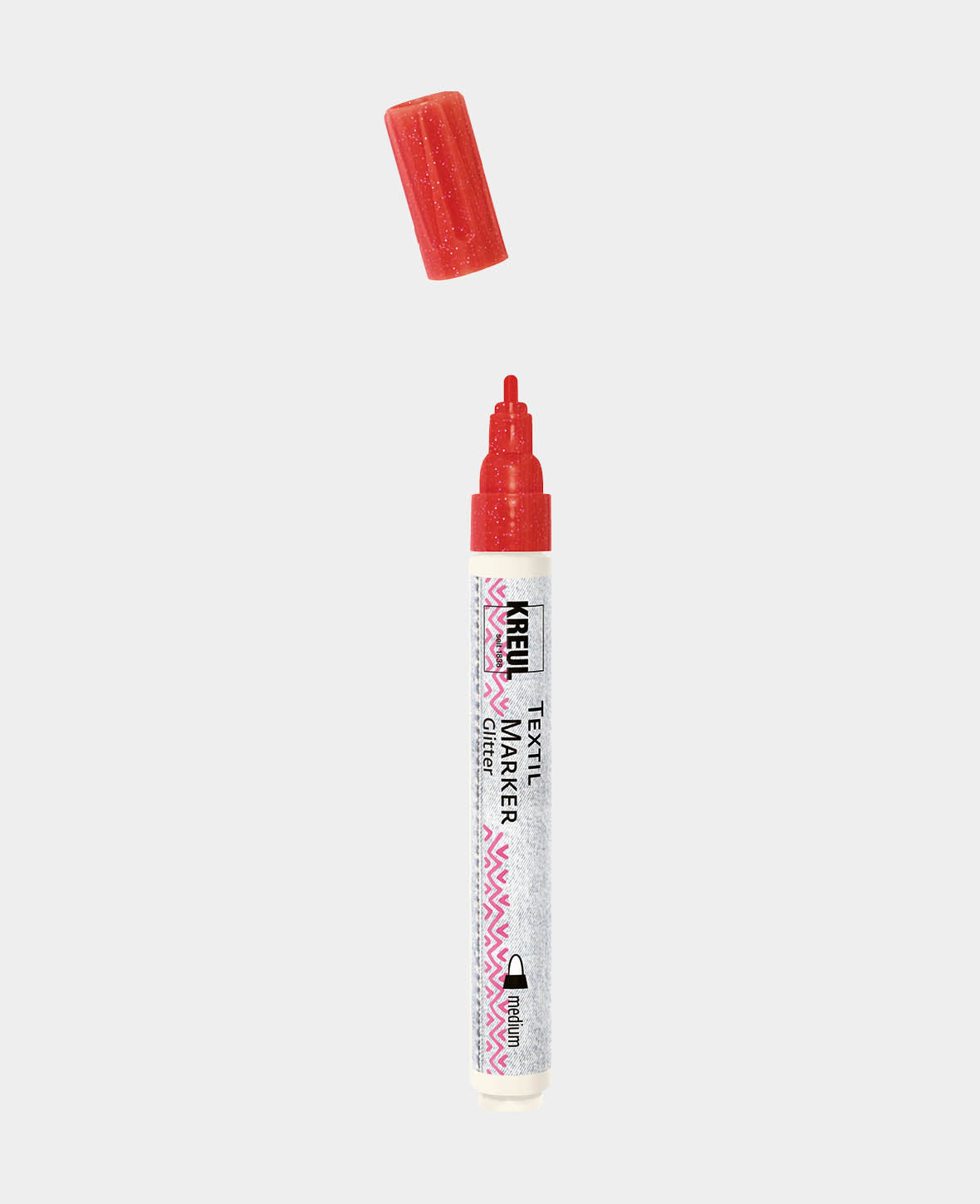 KREUL Javana texi mäx Glitter für helle und dunkle Stoffe Rot