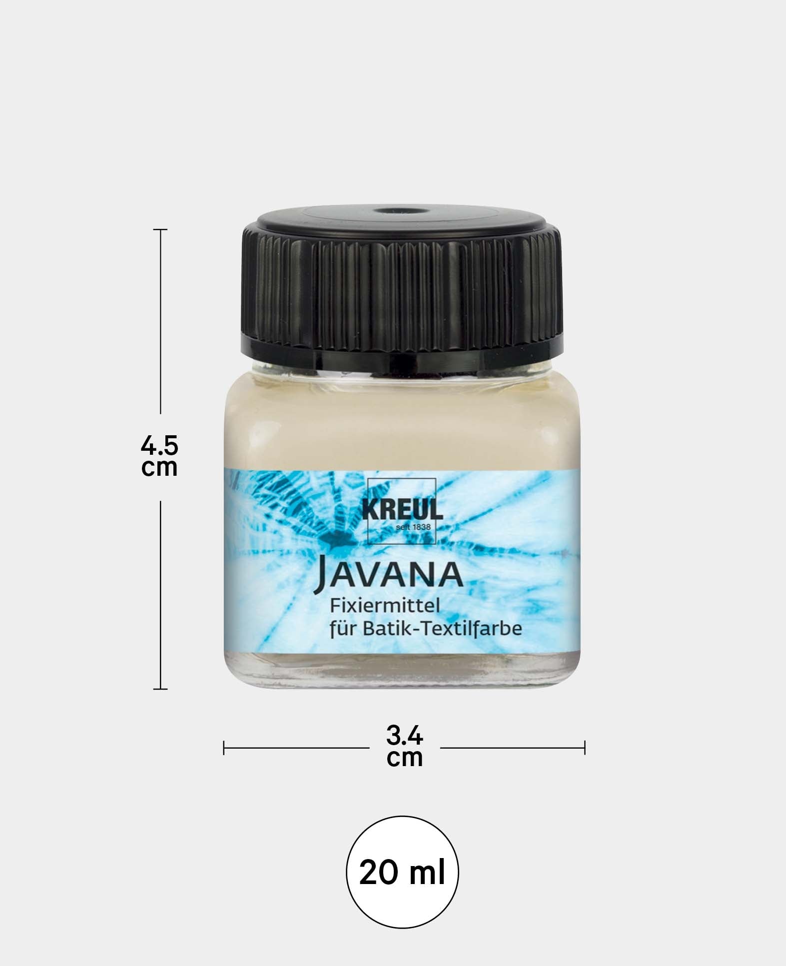 KREUL Fixiermittel für Batik-Textilfarben, Farb-Fixierer für verbesserte Waschechtheit von selbstgemachten Batiktstücken, 20 ml, Transparent
