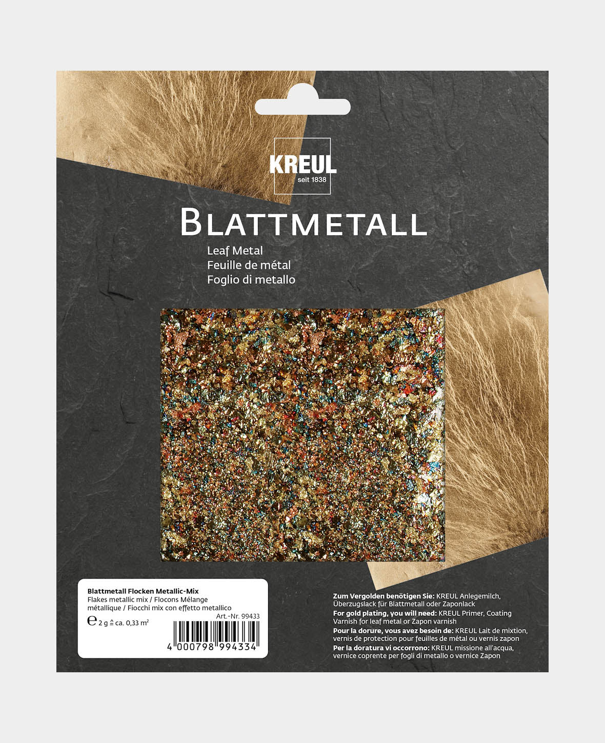 KREUL Blattmetalle Flocken Metallic-Mix 2 g