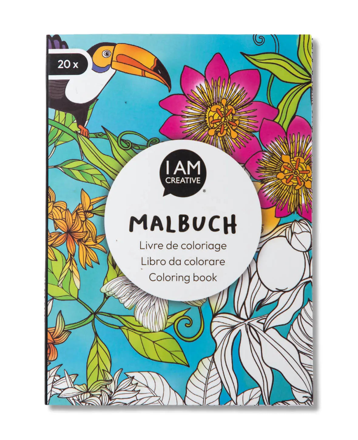 Livre de coloriage Dschungel en papier FSC, 10,5 × 14,5 cm, 20 pages