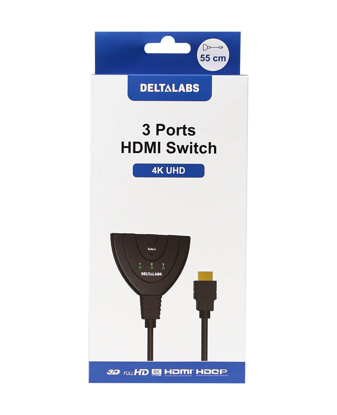 Câble commutateur HDMI, 4K UHD