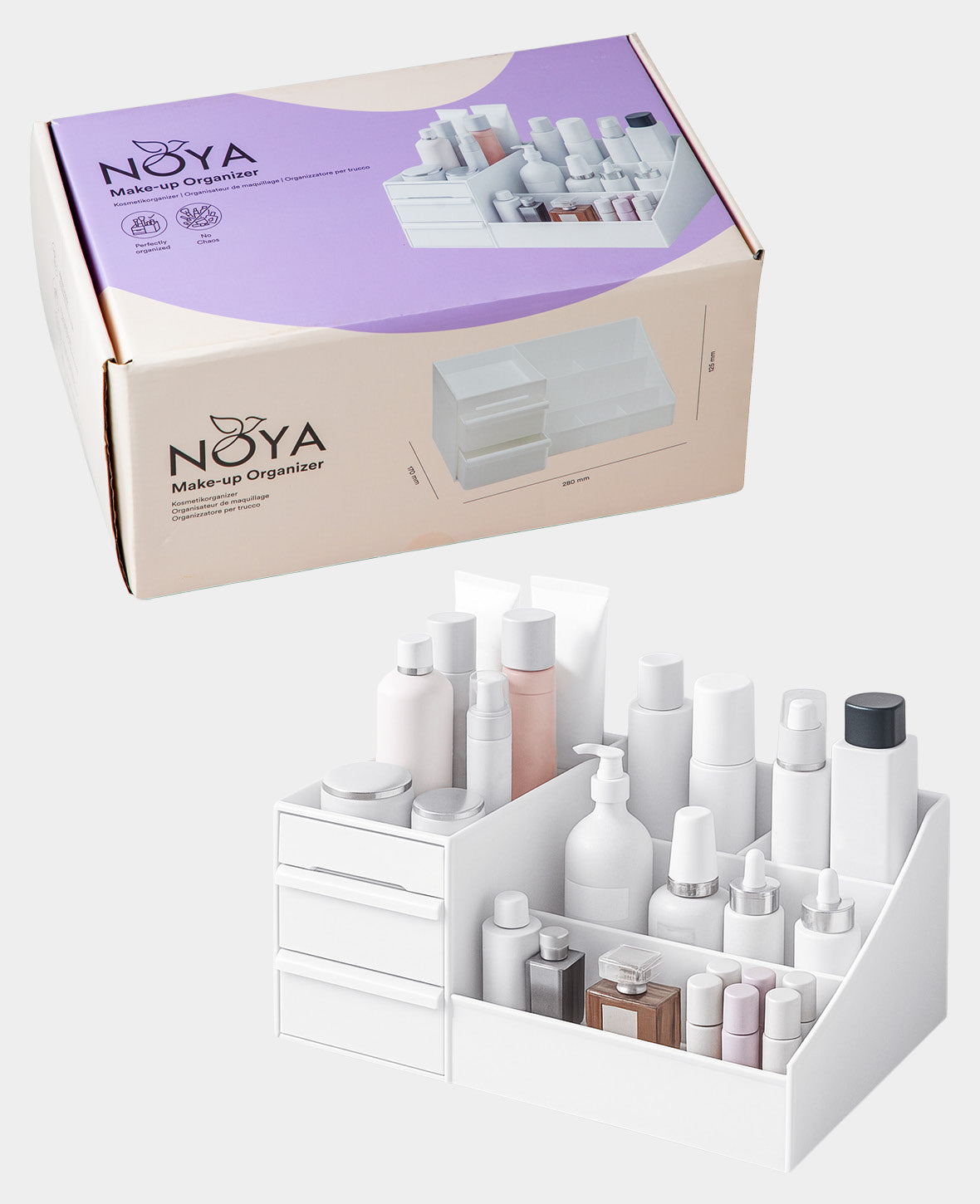 (280x125x175mm) Acryl Beauty Make Up Organizer Aufbewahrungsbox 9 Fäch