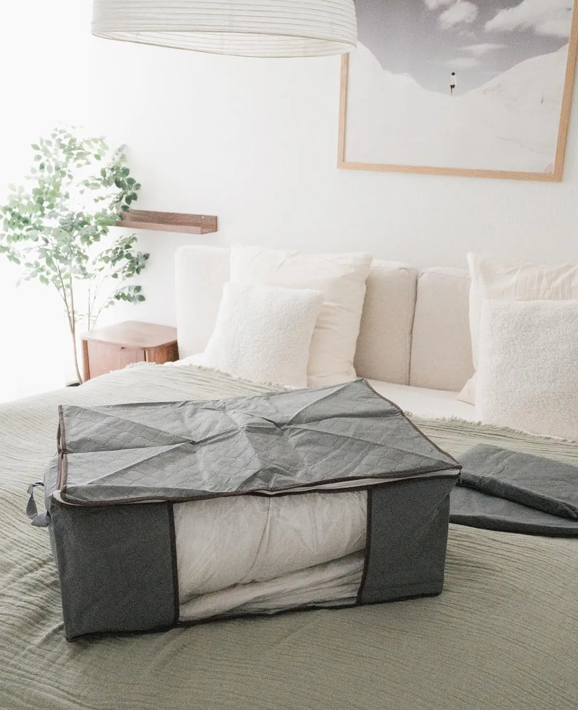 (Set of 3) 70x50x30cm Storage Bag Linen Organizer Clothes