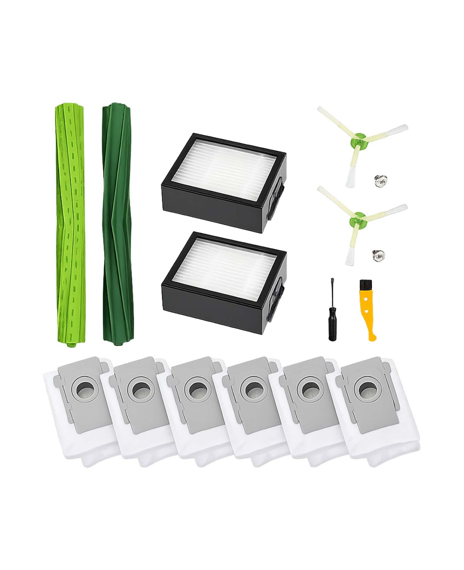(16-tlg. Set) Ersatz Seiten Bürsten / Hepa Filter / Staub Beutel Reini