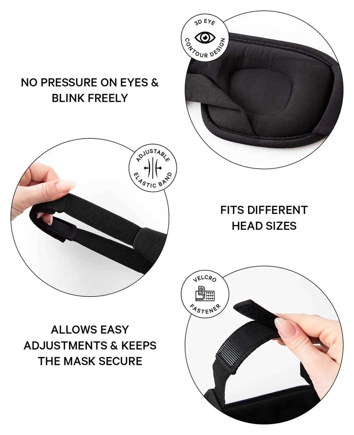 (62x9cm) 3D Eye Mask Padded Sleep Mask Light Blocking After