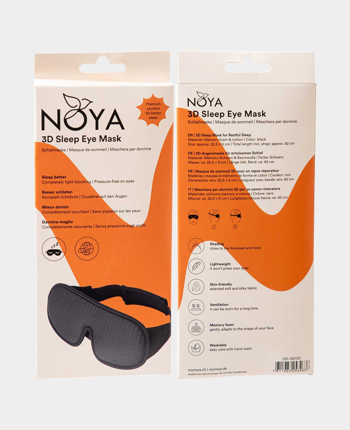 (62x9cm) 3D Eye Mask Padded Sleep Mask Light Blocking After