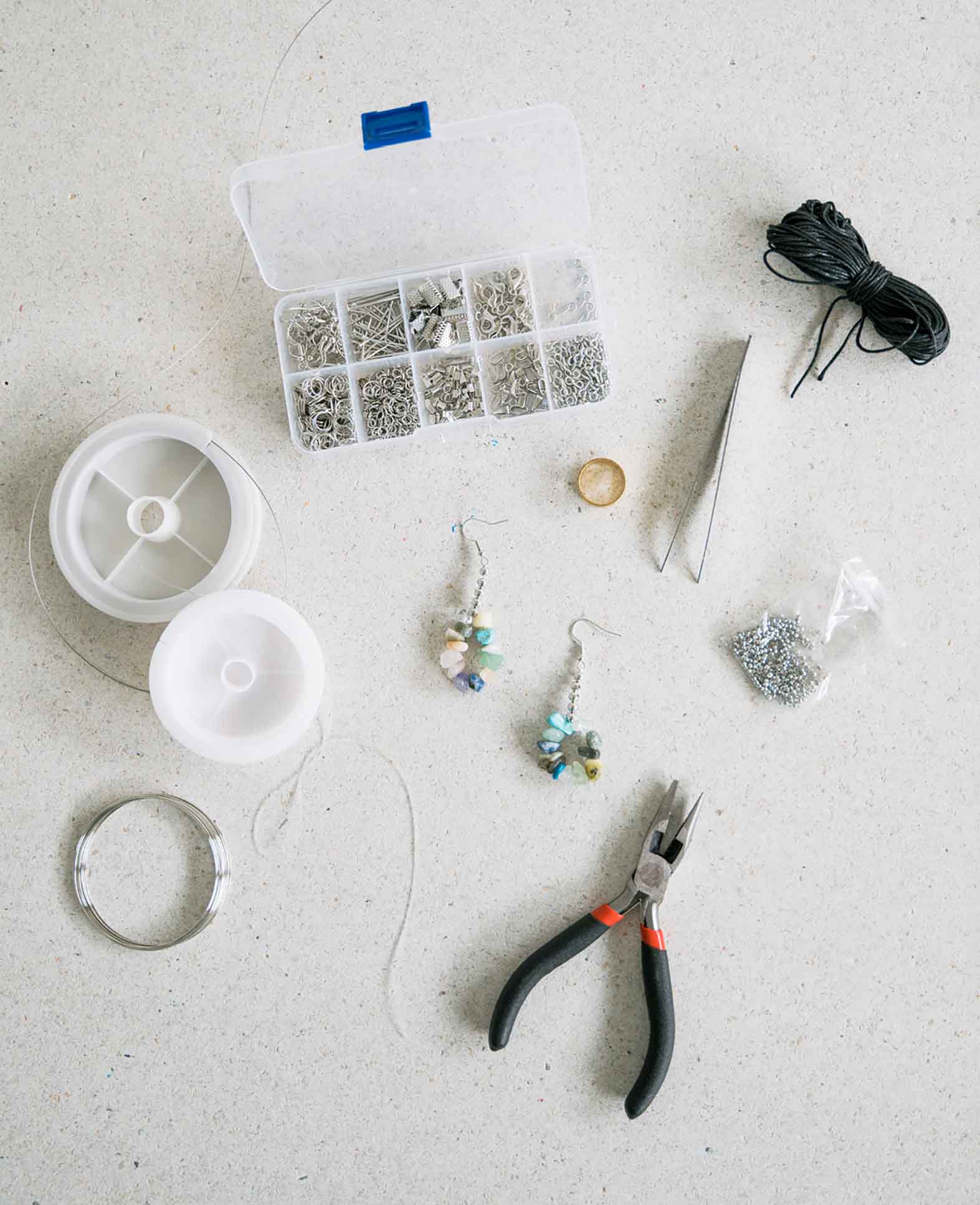 Stainless Steel Jewelry Making and Repair Kit with Clasps, Silver, 9-piece