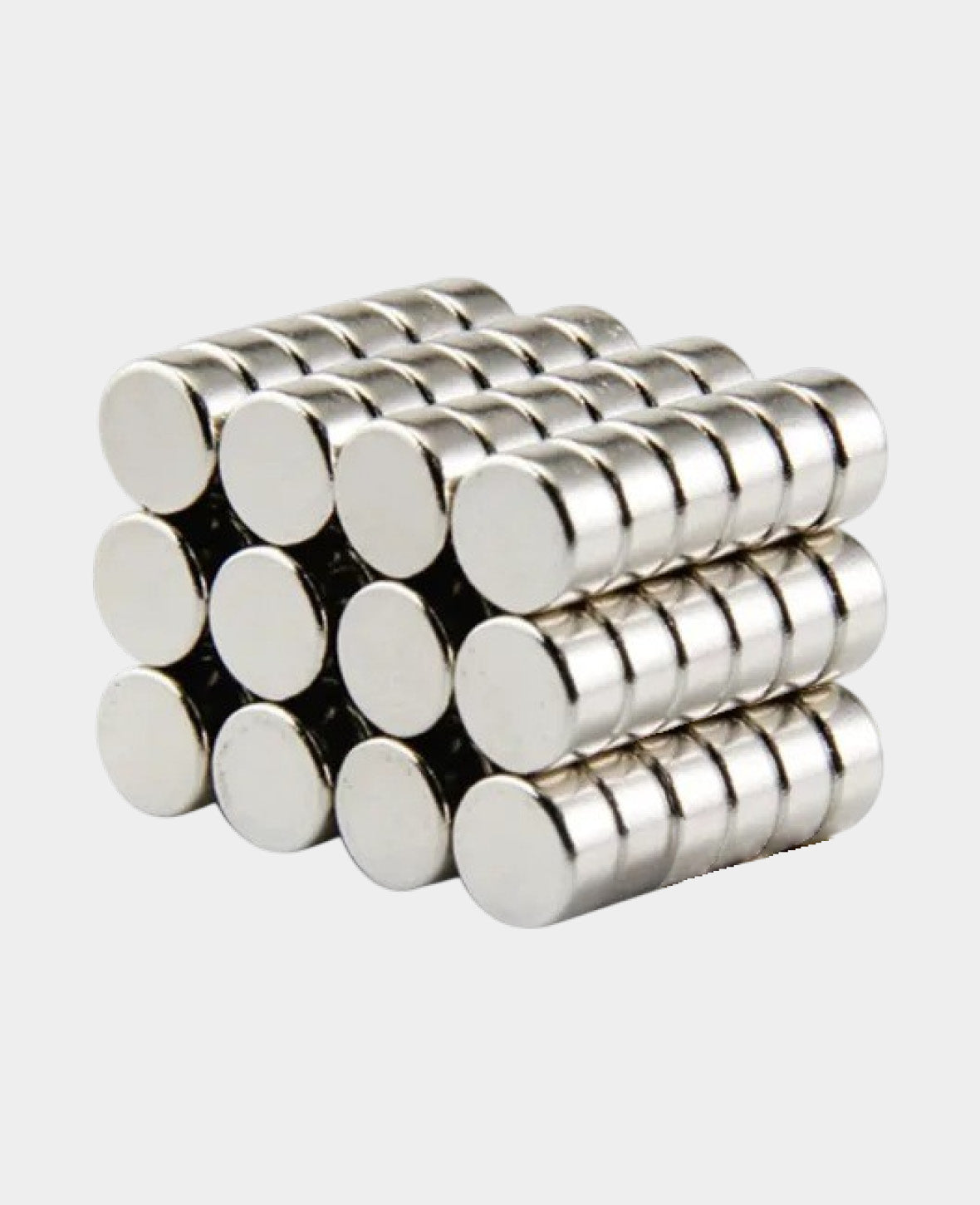 Note Mini Magnets, Disc Magnet - Silver, 5x1mm, 100 pcs.