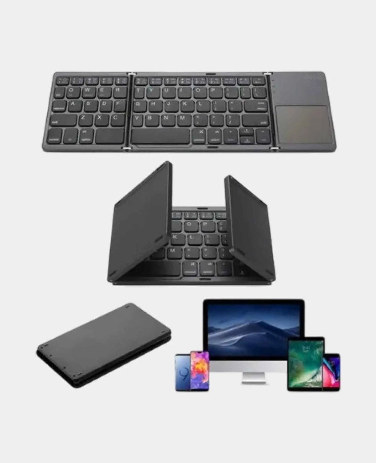Clavier QWERTY pliable mini Bluetooth avec pavé tactile pour ma