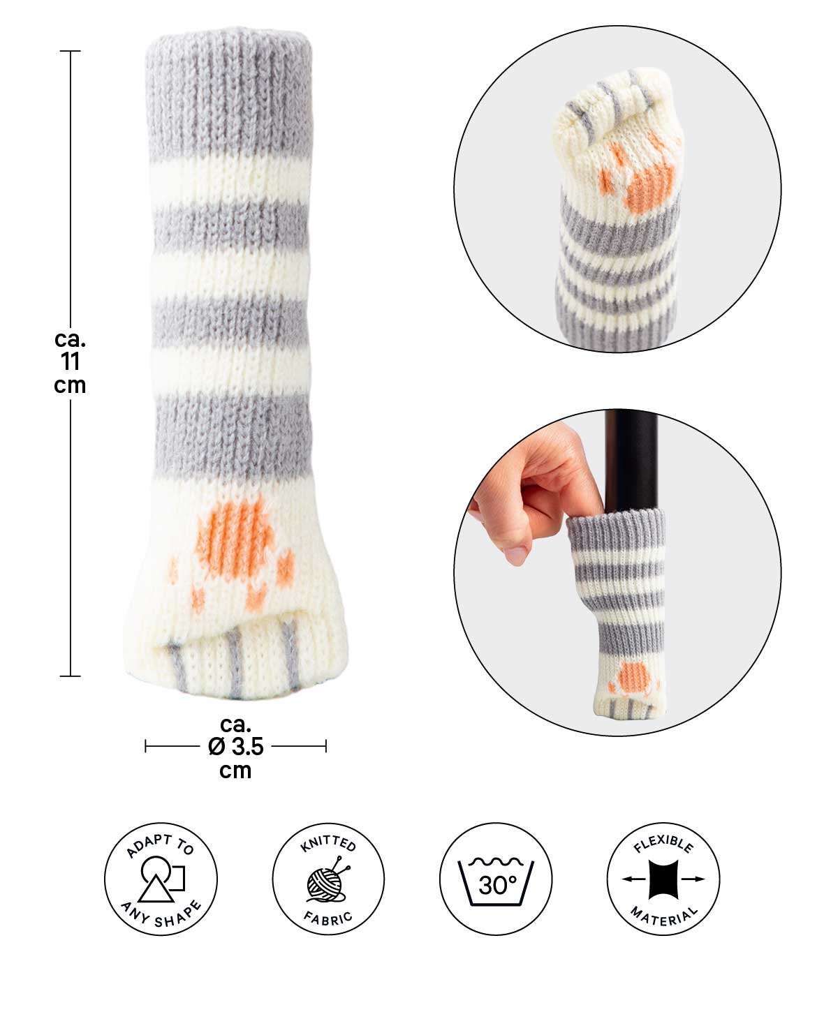 (Set of 4) Fabric Chair Leg Cat Paw Sleeves Protection Table / Chair /