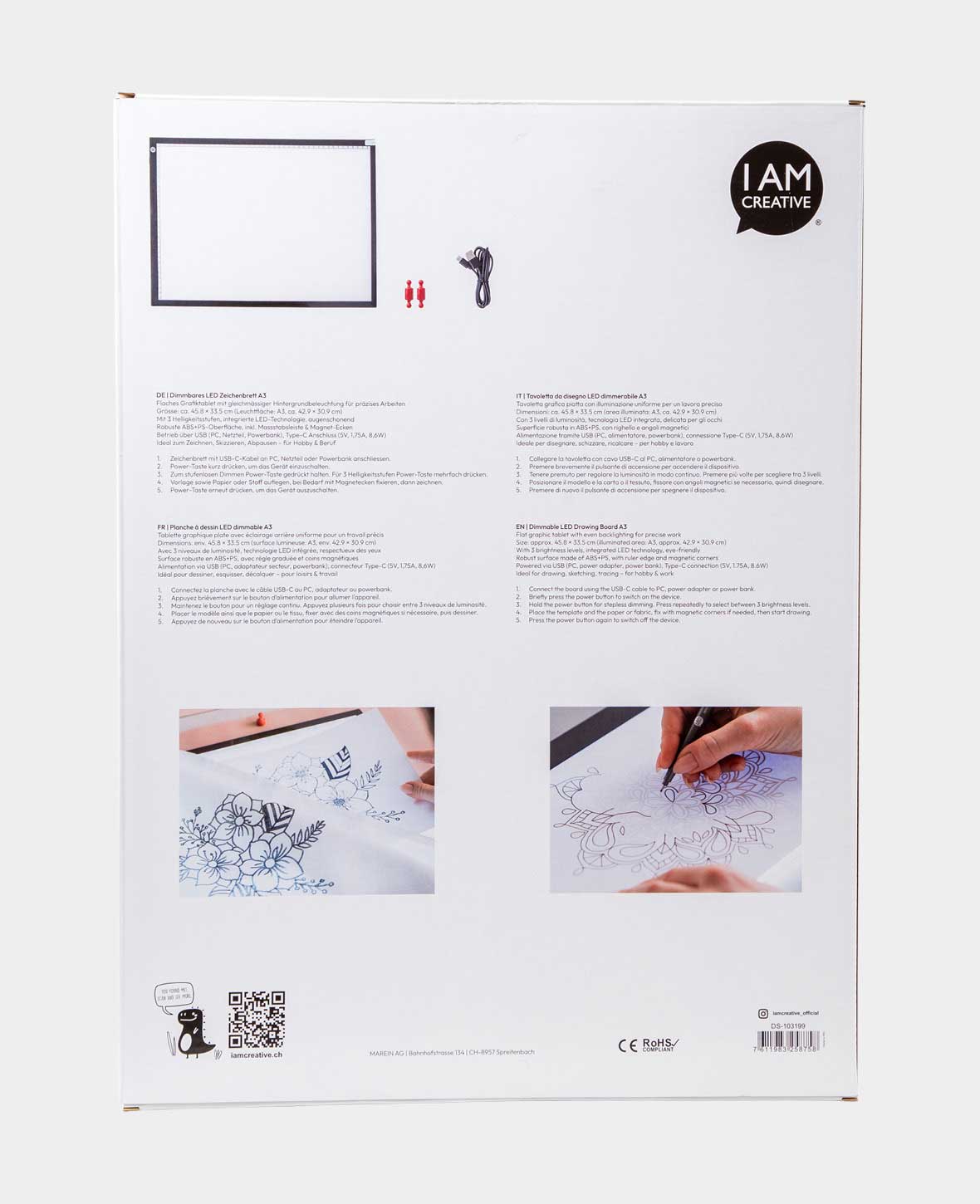 Dimmable LED Light Pad A3 Portrait