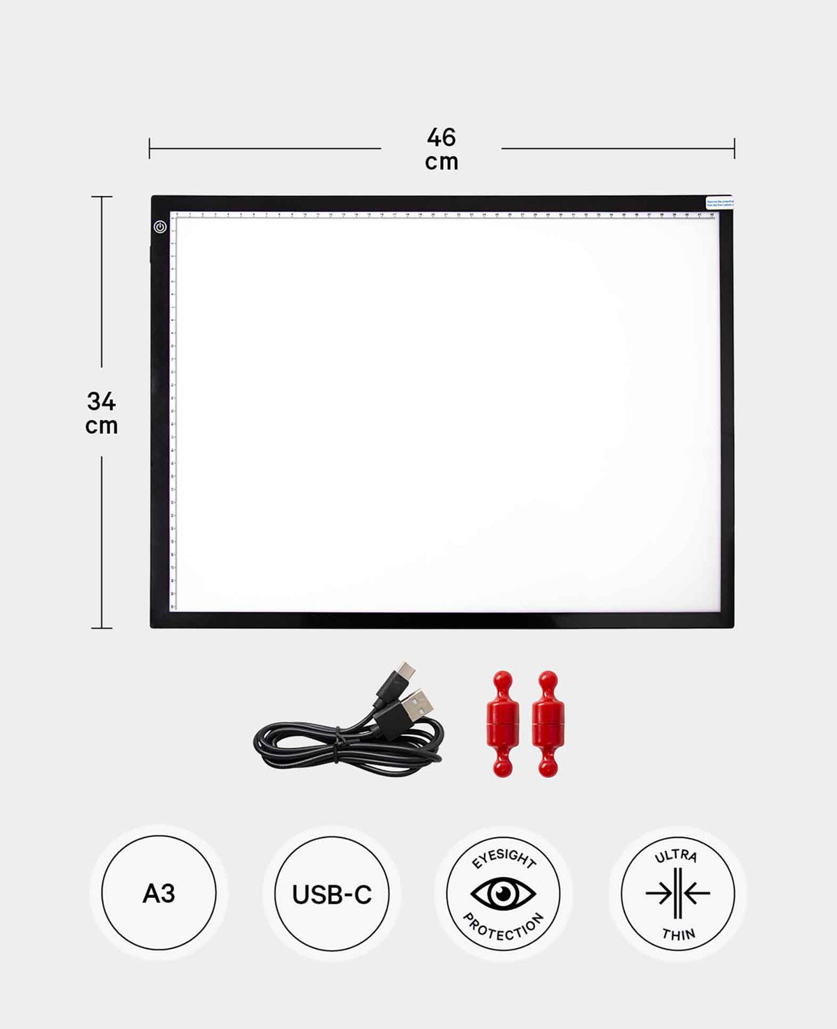 Dimmable LED Light Pad A3 Portrait
