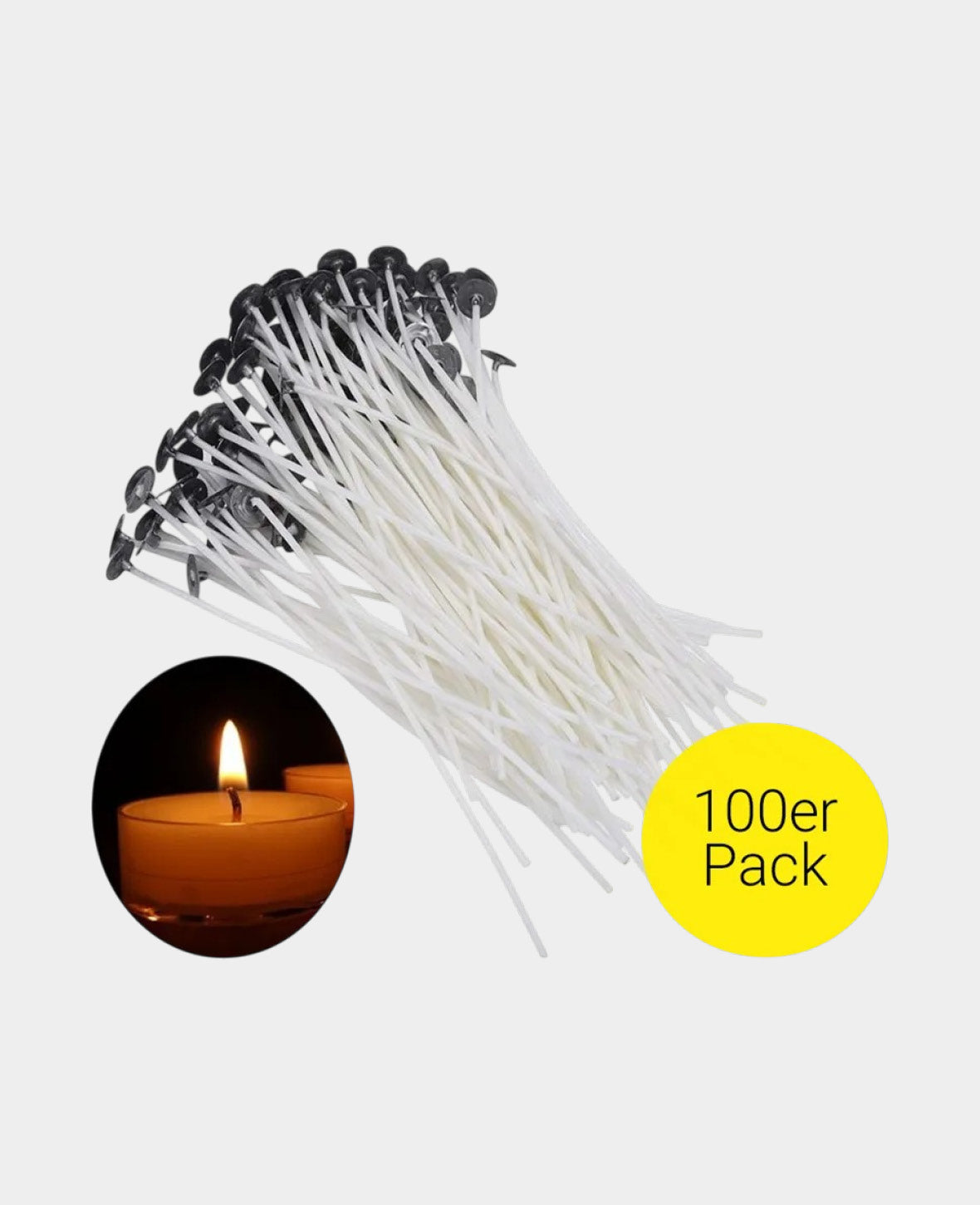 Baumwoll Kerzen Docht DIY Runddocht, 15 cm, 100er Set