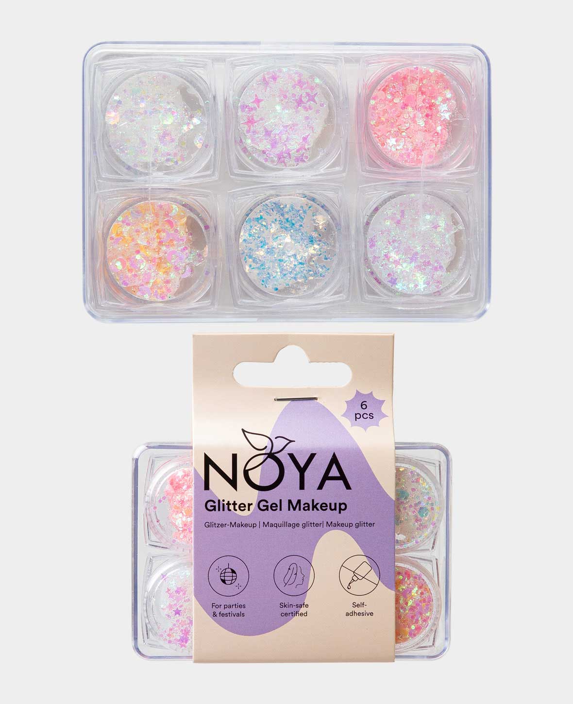 (6-piece set) Holographic Festival Face and Body Glitter Self