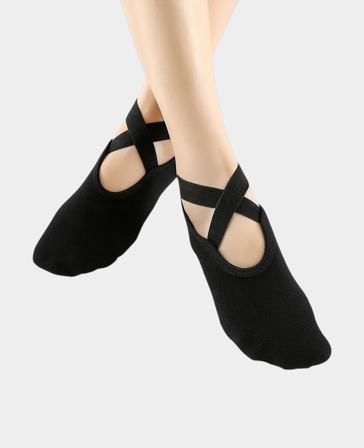 (1 Pair) Anti-Slip Pilates Yoga Sports Socks (One Size) - Black