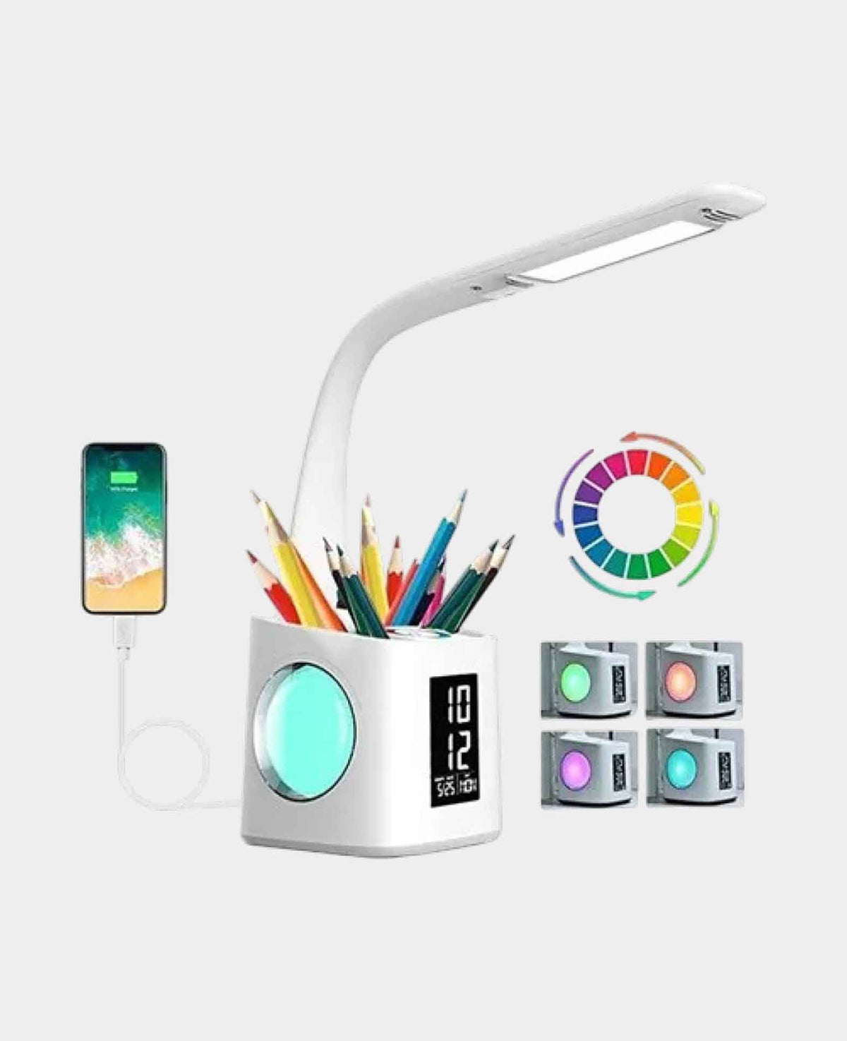 6-in-1 (10W) LED Desk Lamp Dimmable Table Lamp with Pen Holder