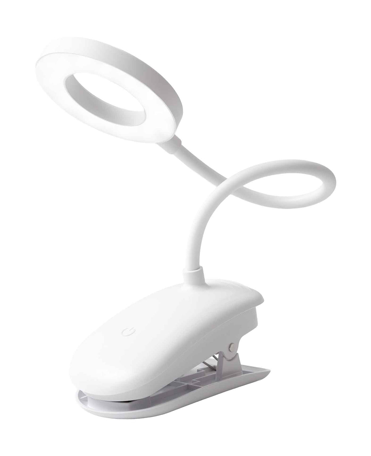 LED Leselampe mit biegbarem Schwanenhals und Clip Halterung, Weiss