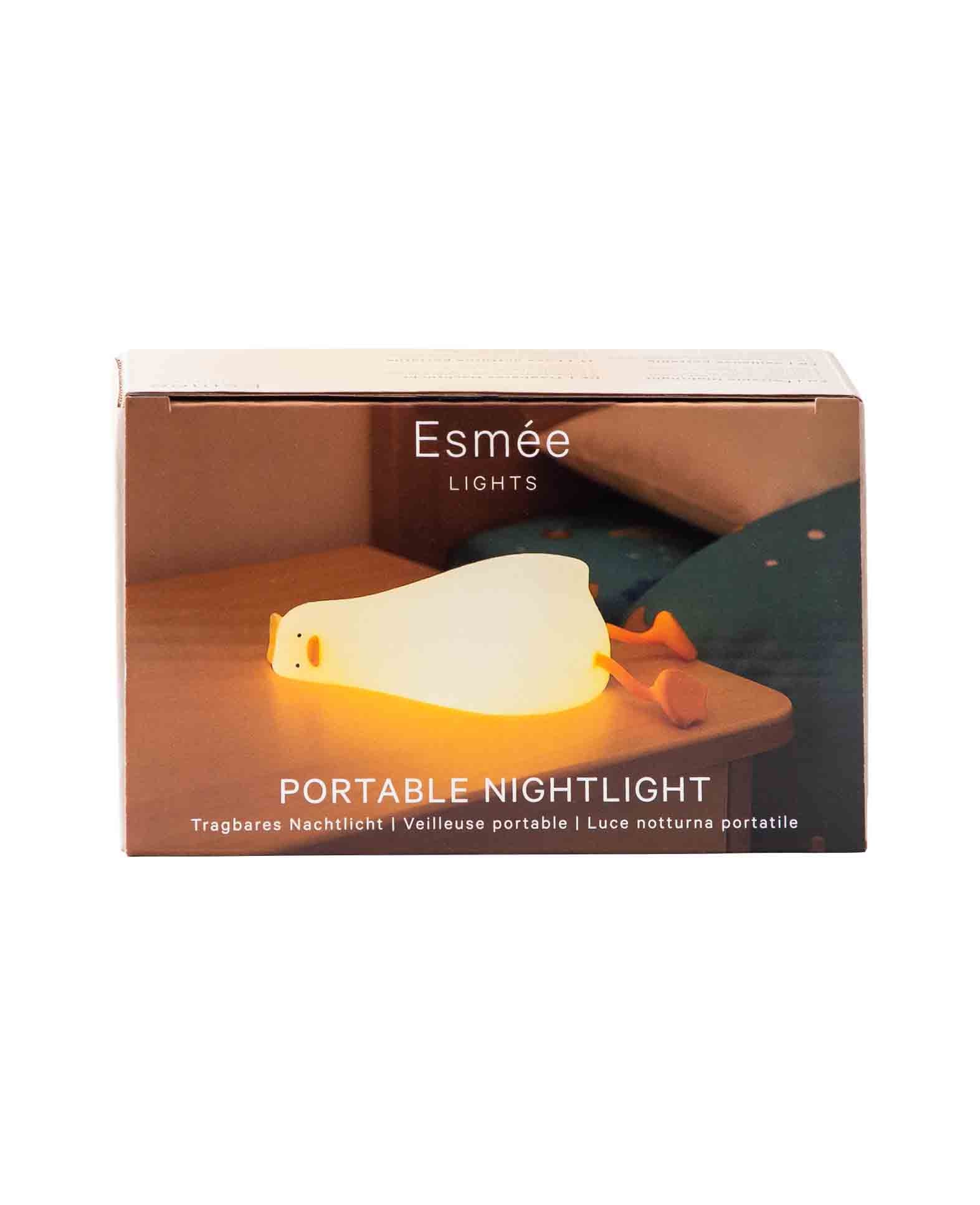 USB Silicone Duck Kids Night Light LED Lamp with Touch Function - White