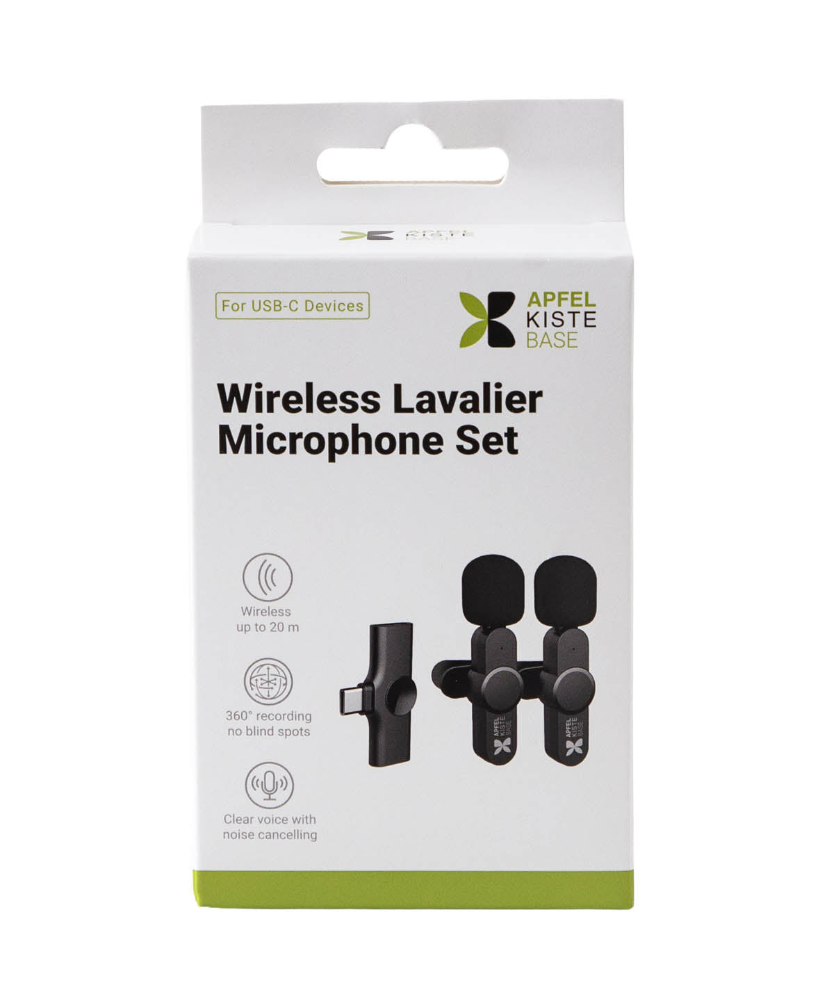 (3-tlg. Set) Kabelloses 360° Lavalier Mikrofon für Handy / Tablets mit