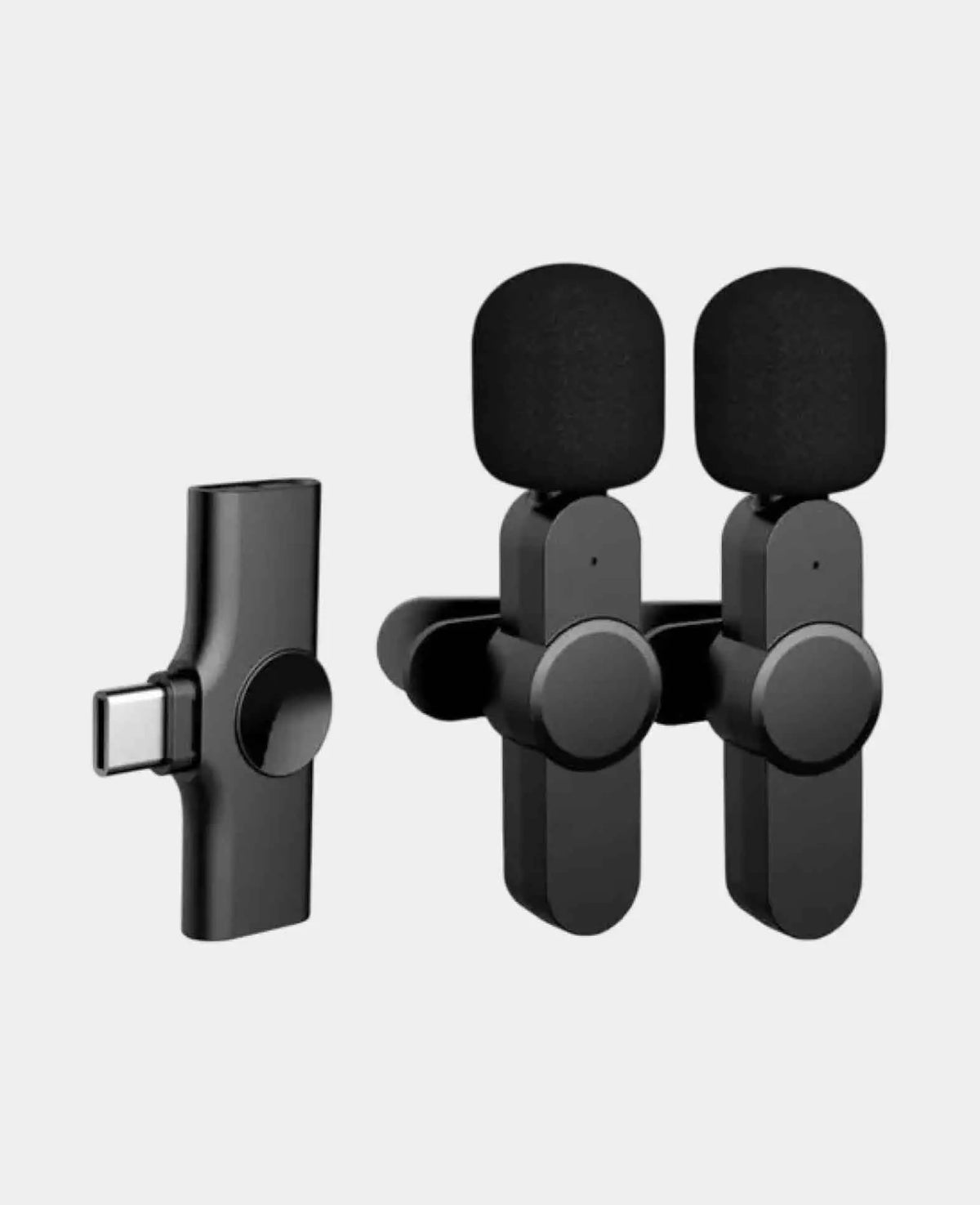(3-tlg. Set) Kabelloses 360° Lavalier Mikrofon für Handy / Tablets mit